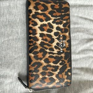 Coach animal print zip wallet